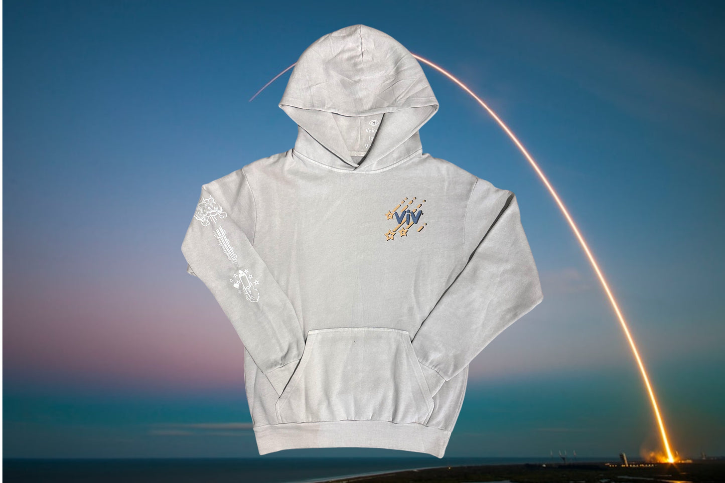 “Shooting Star” Hoodie Light Grey