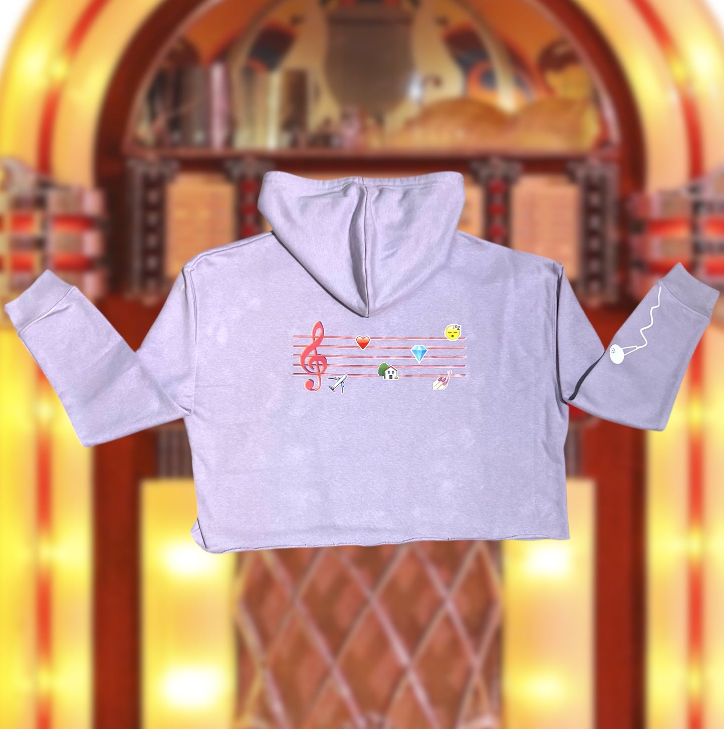 “Her Fav Song” Cropped Hoodie Purple