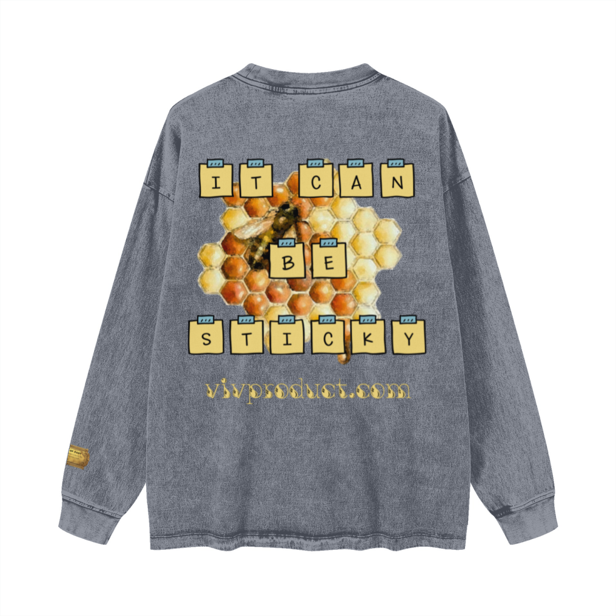 260GSM Women’s Vintage-Wash Heavyweight Loose-Fit Sweatshirt Light blue