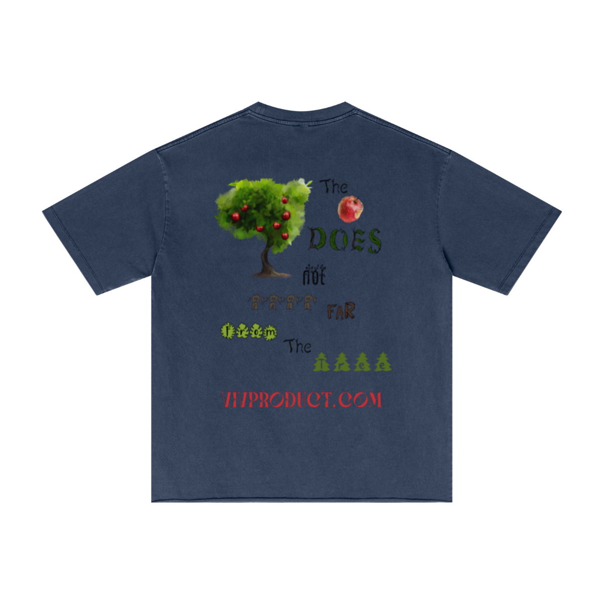 275GSM Men’s Raw-Edge Pigment-Wash Top Dark blue