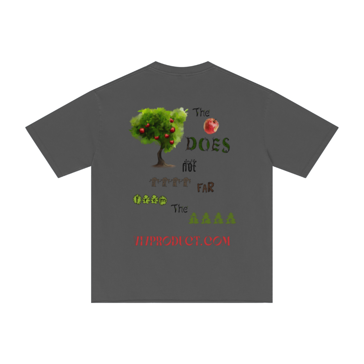 275GSM Men’s Raw-Edge Pigment-Wash Top Dark grey