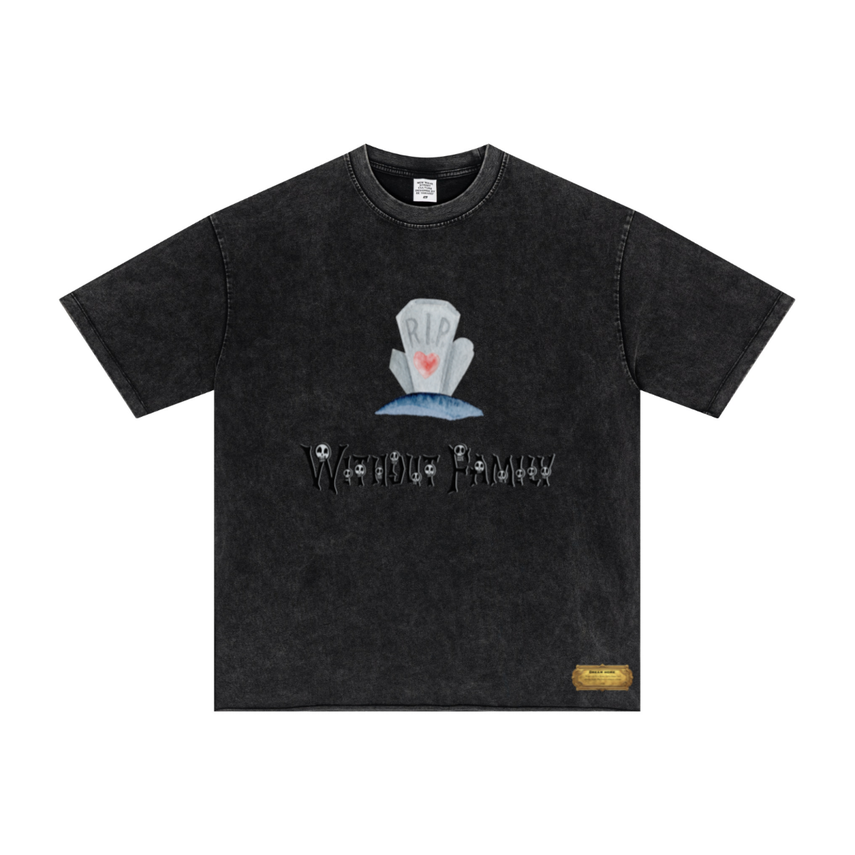 275GSM Men’s Raw-Edge Pigment-Wash Top Snow Wash