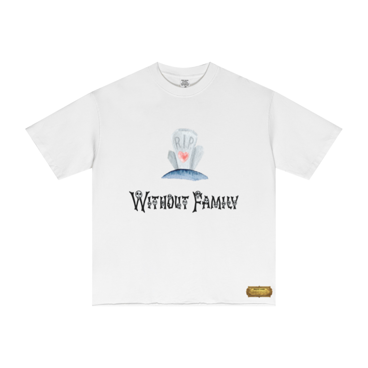 275GSM Men’s Raw-Edge Pigment-Wash Top White