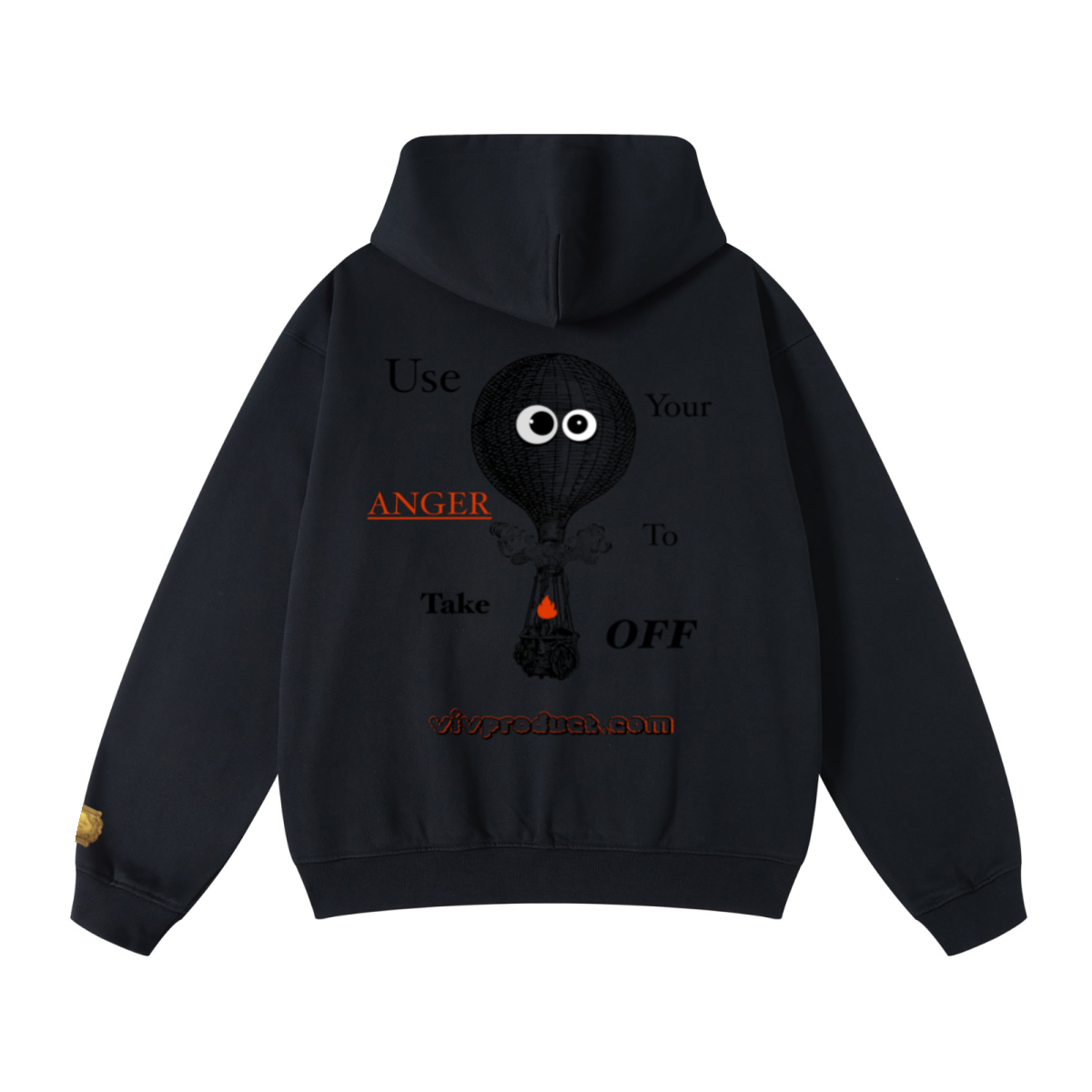 445GSM Unisex Fall&Winter Loopback Hoodie Black