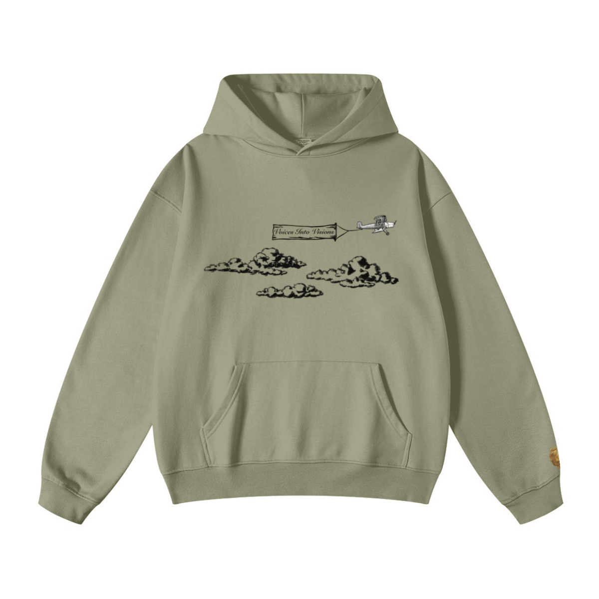 445GSM Unisex Fall&Winter Loopback Hoodie Gray Green