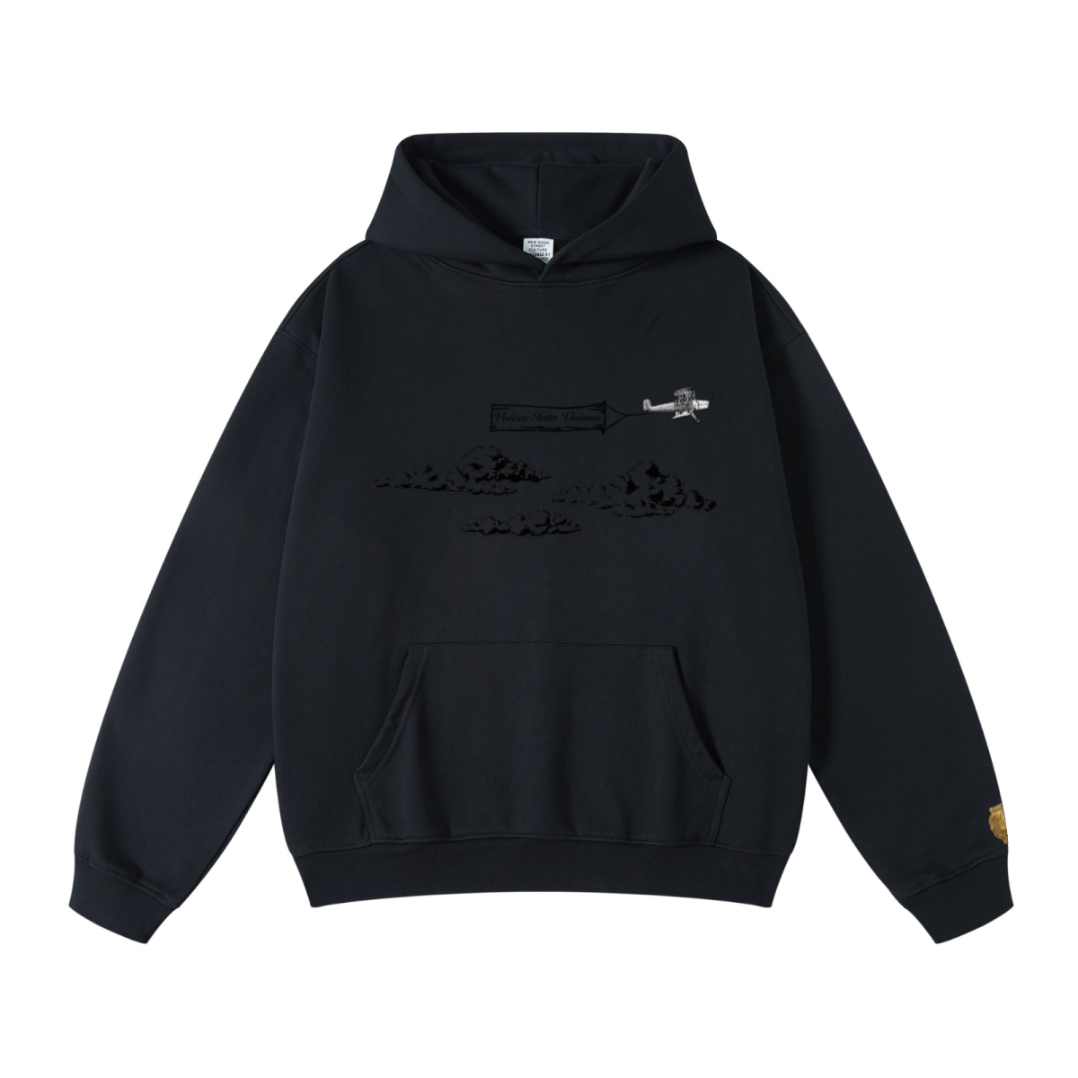 445GSM Unisex Fall&Winter Loopback Hoodie Black