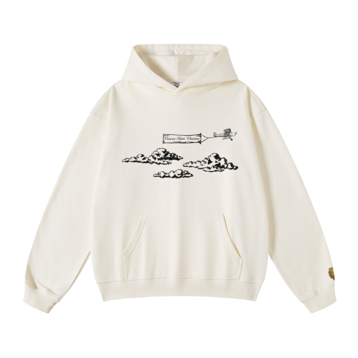 445GSM Unisex Fall&Winter Loopback Hoodie Cream