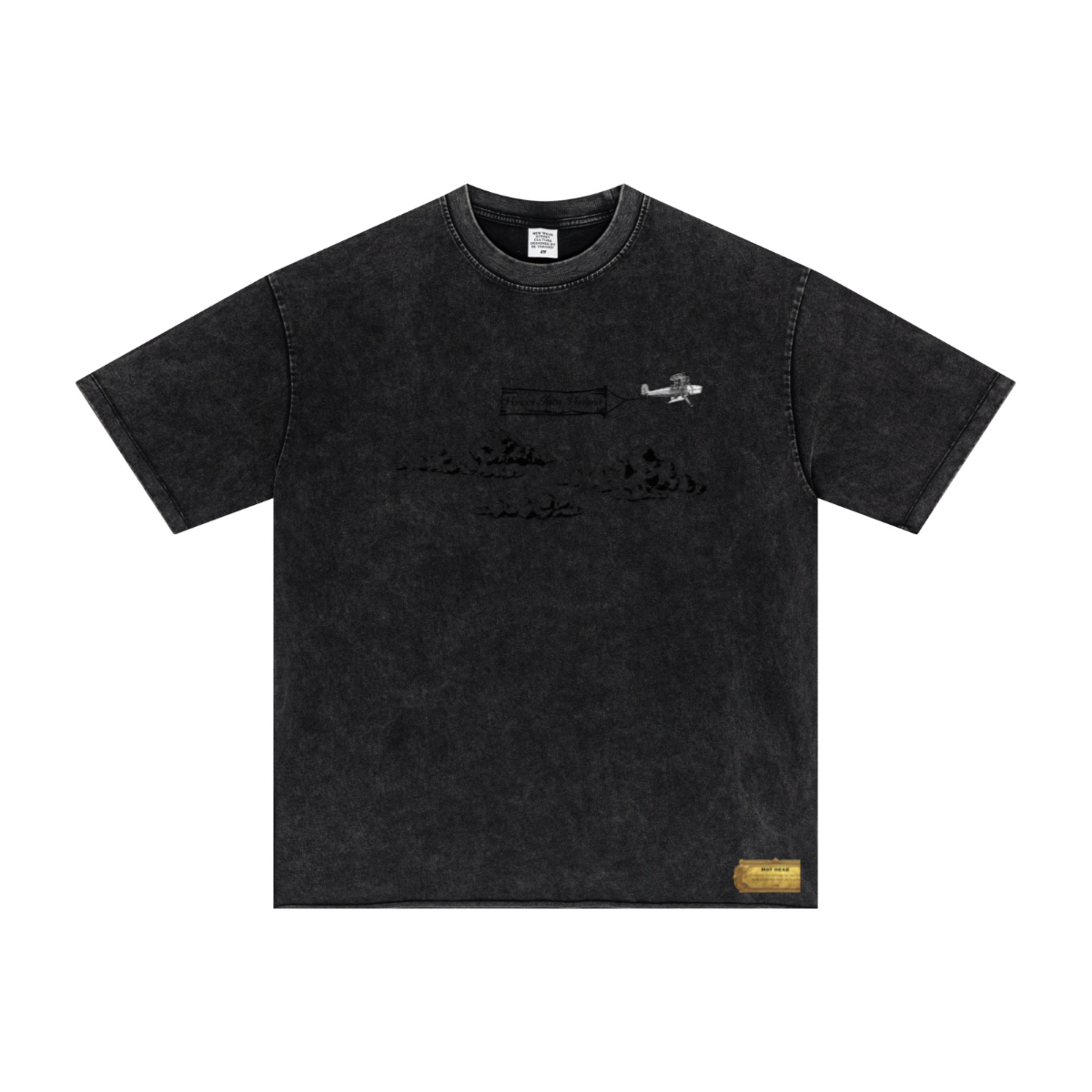 275GSM Men’s Raw-Edge Pigment-Wash T-shirt Snow Wash