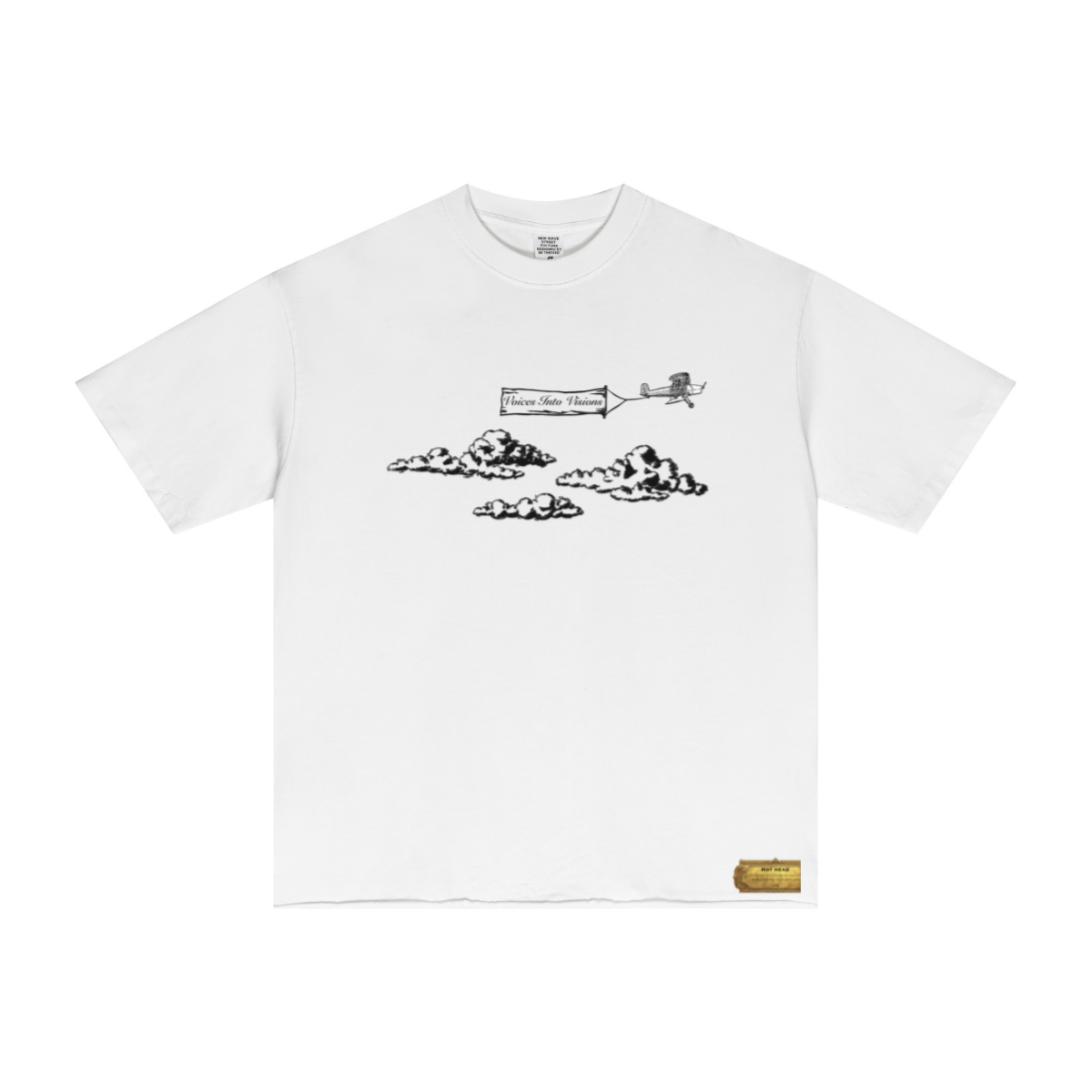 275GSM Men’s Raw-Edge Pigment-Wash T-shirt White
