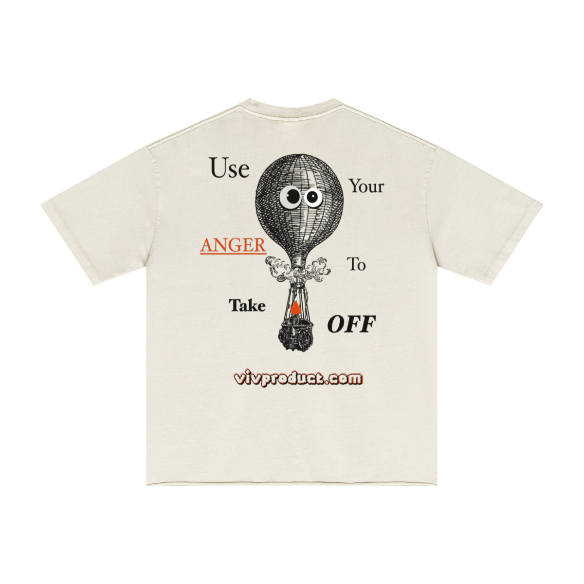 275GSM Men’s Raw-Edge Pigment-Wash T-shirt Apricot