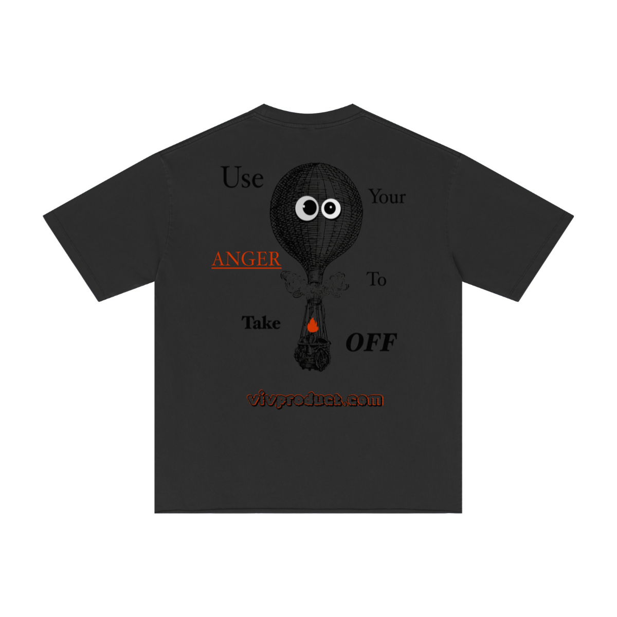 275GSM Men’s Raw-Edge Pigment-Wash T-shirt Black
