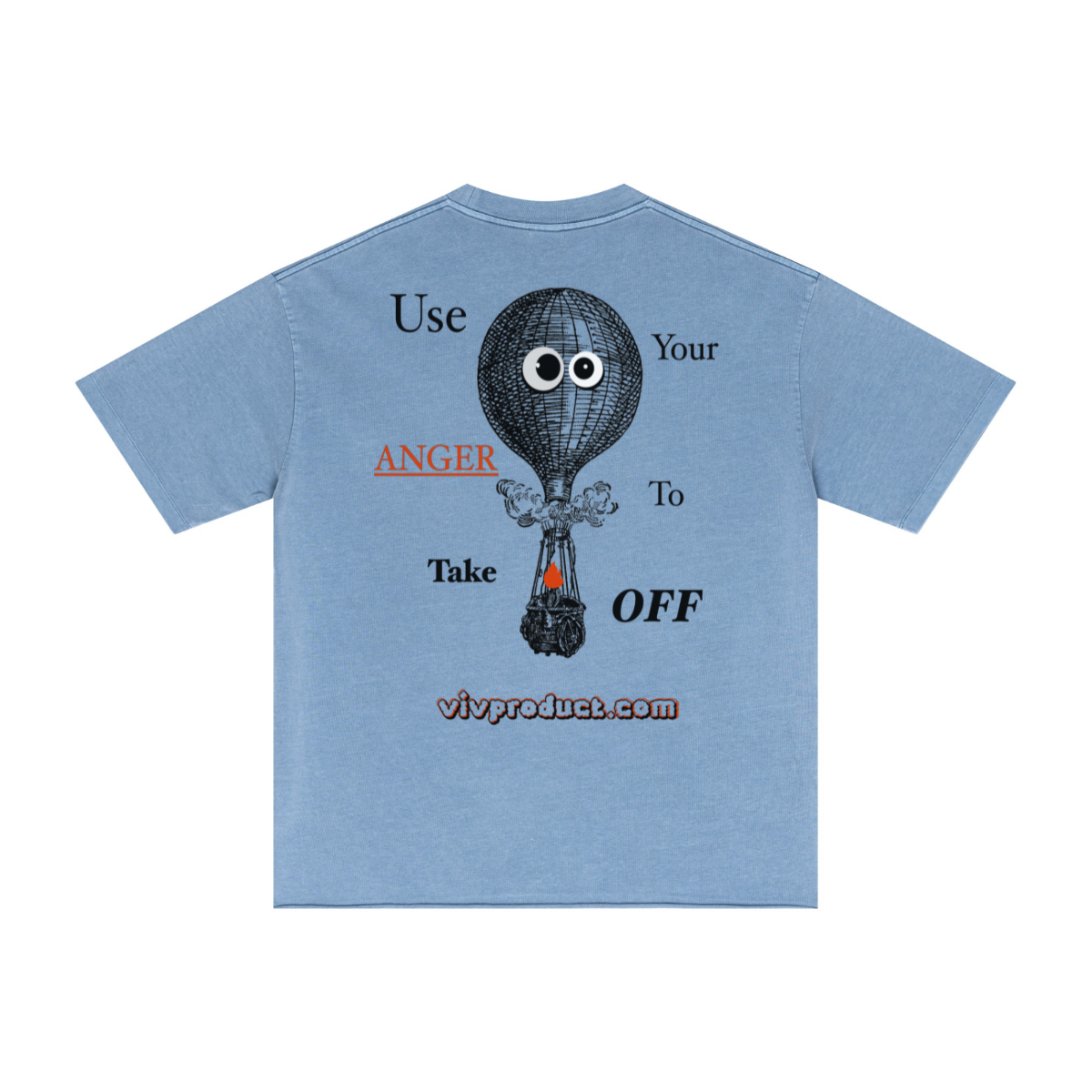 275GSM Men’s Raw-Edge Pigment-Wash T-shirt Blue