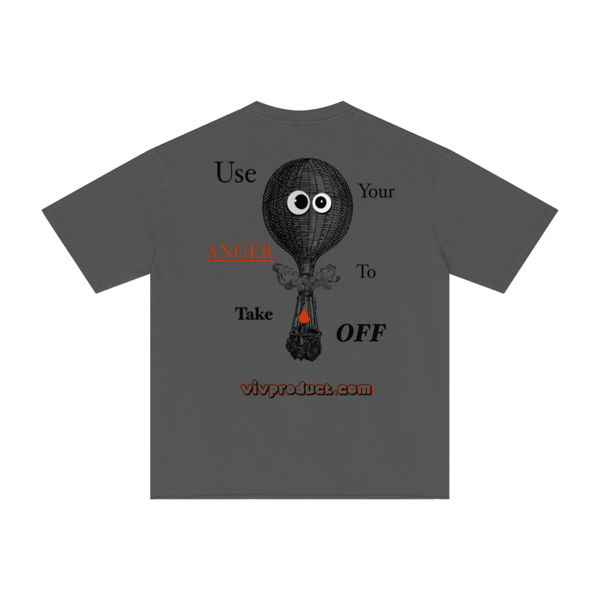 275GSM Men’s Raw-Edge Pigment-Wash T-shirt Dark grey