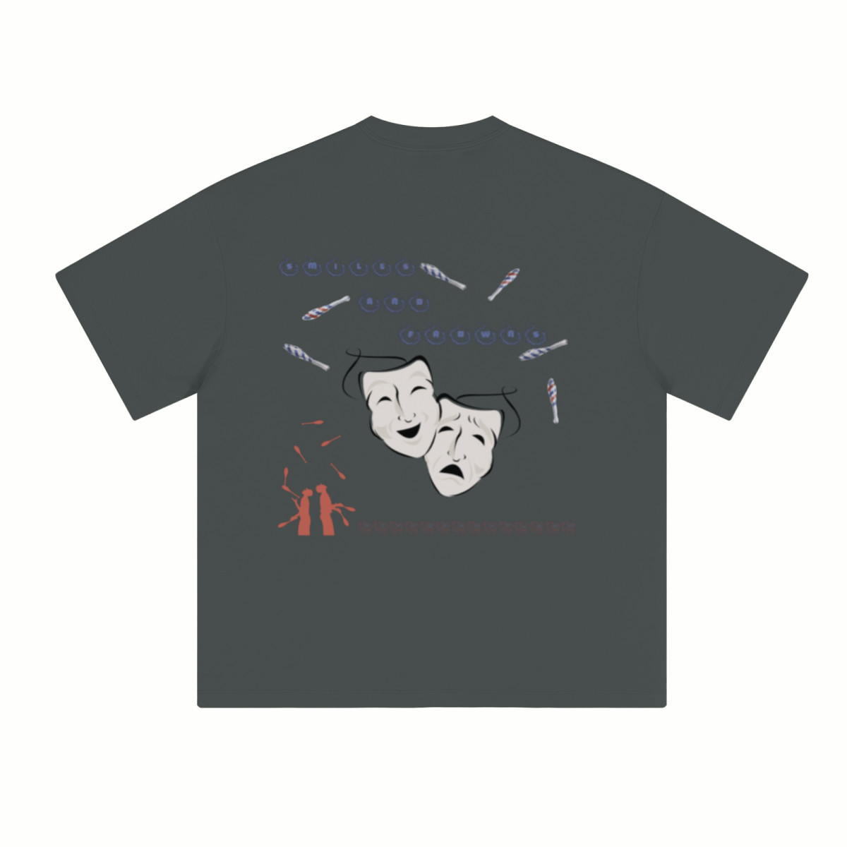 230GSM Unisex Cool-Touch Sorona Fabric Basic Crew Neck T-shirt Charcoal Gray