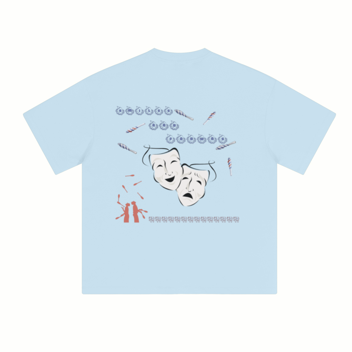 230GSM Unisex Cool-Touch Sorona Fabric Basic Crew Neck T-shirt Sky Blue