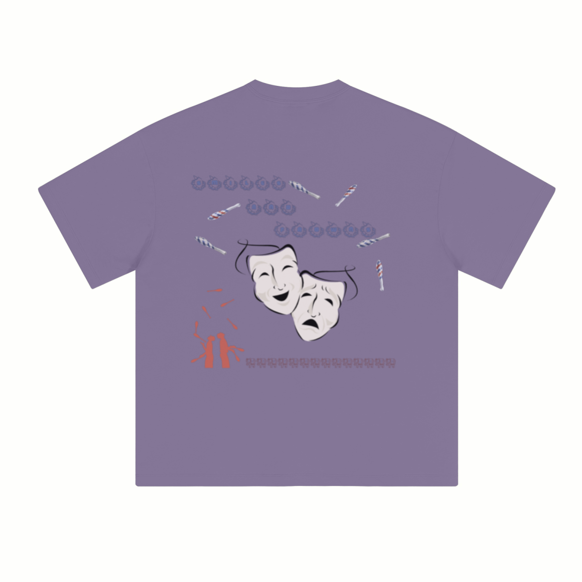 230GSM Unisex Cool-Touch Sorona Fabric Basic Crew Neck T-shirt Purple