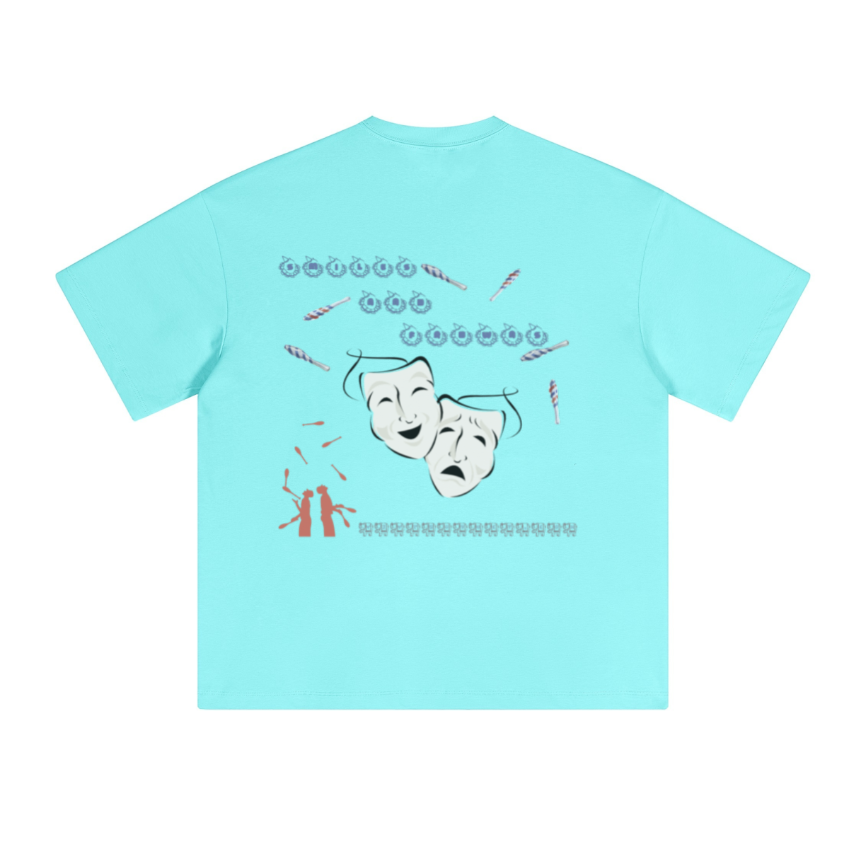 230GSM Unisex Cool-Touch Sorona Fabric Basic Crew Neck T-shirt Ice Blue