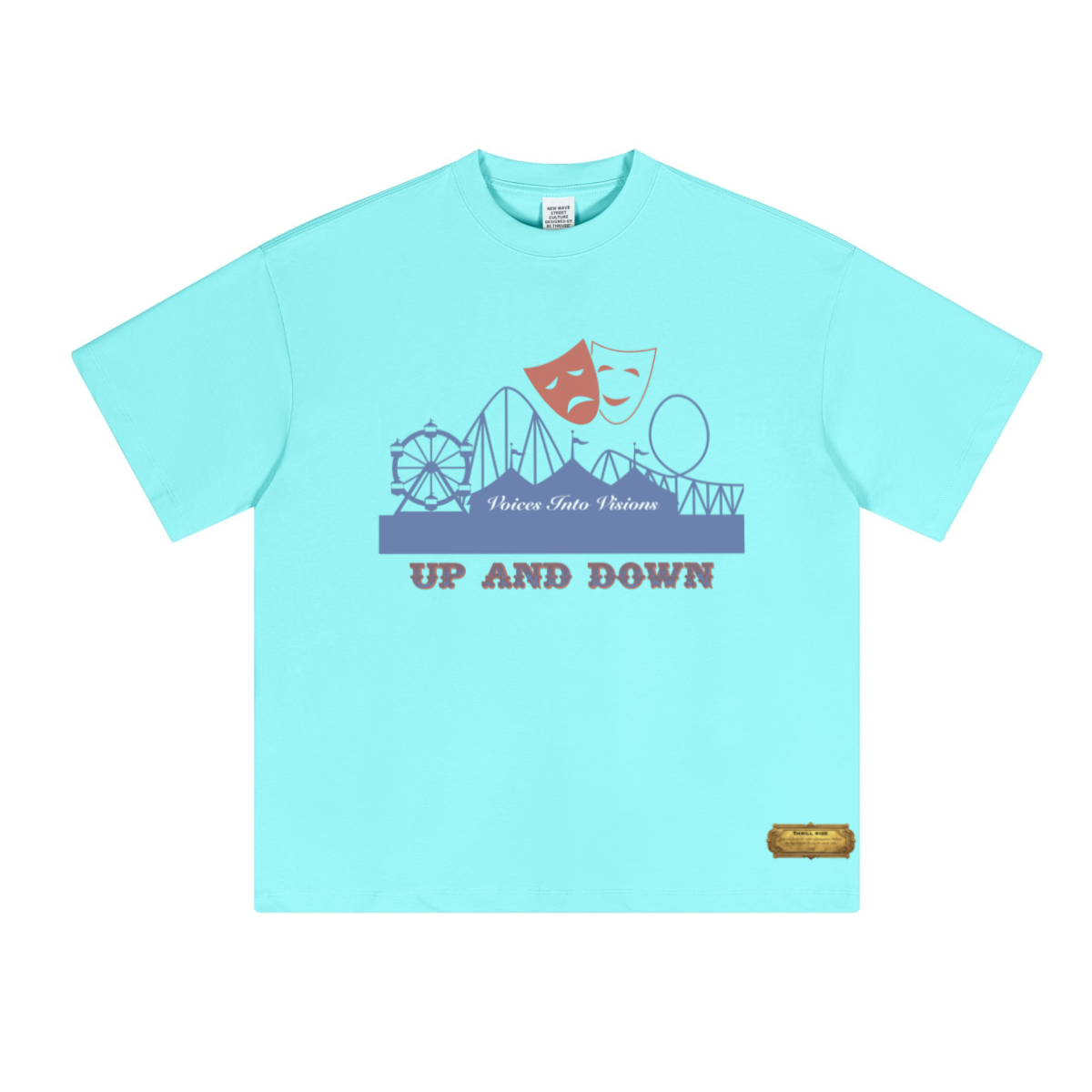 230GSM Unisex Cool-Touch Sorona Fabric Basic Crew Neck T-shirt Ice Blue