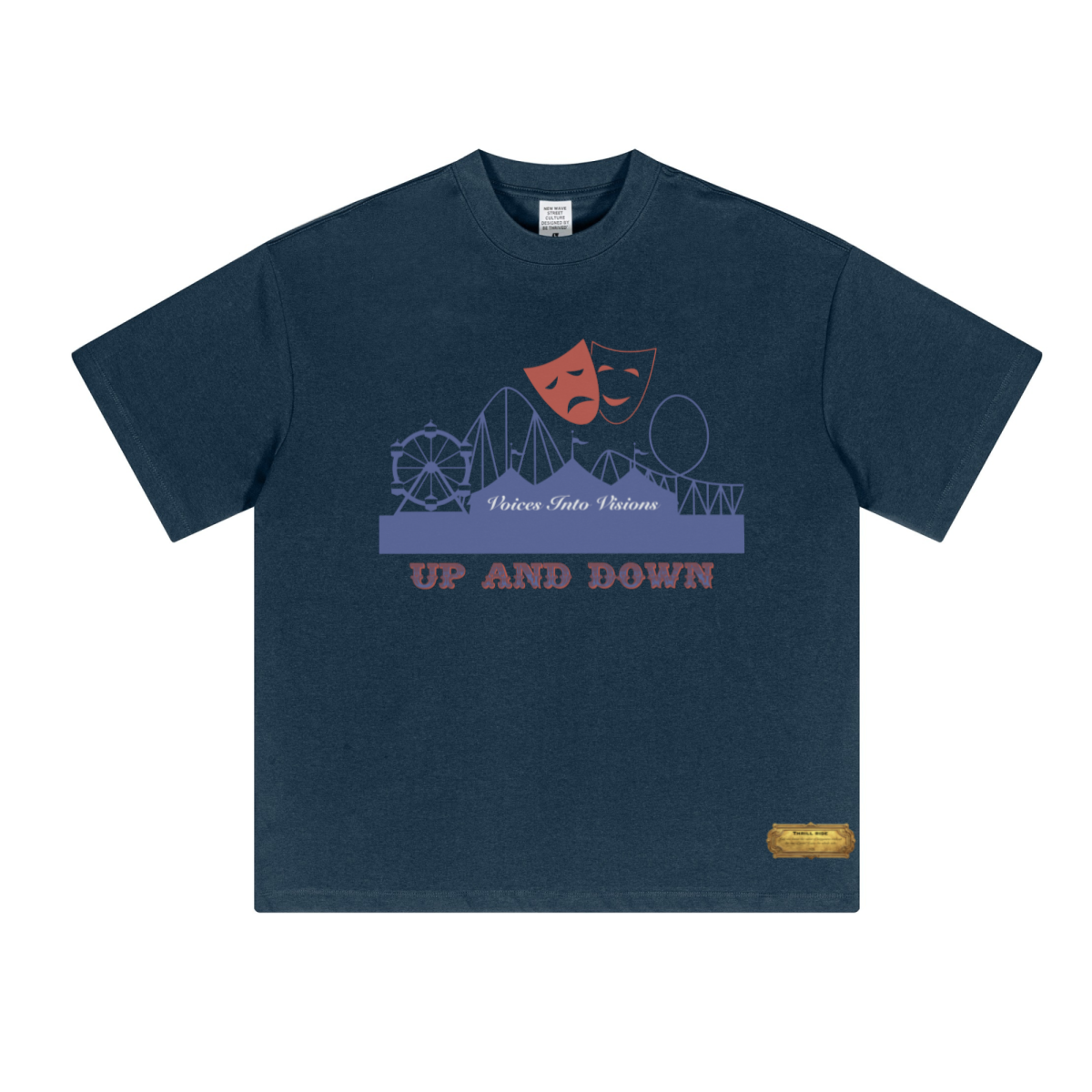 230GSM Unisex Cool-Touch Sorona Fabric Basic Crew Neck T-shirt Navy Blue