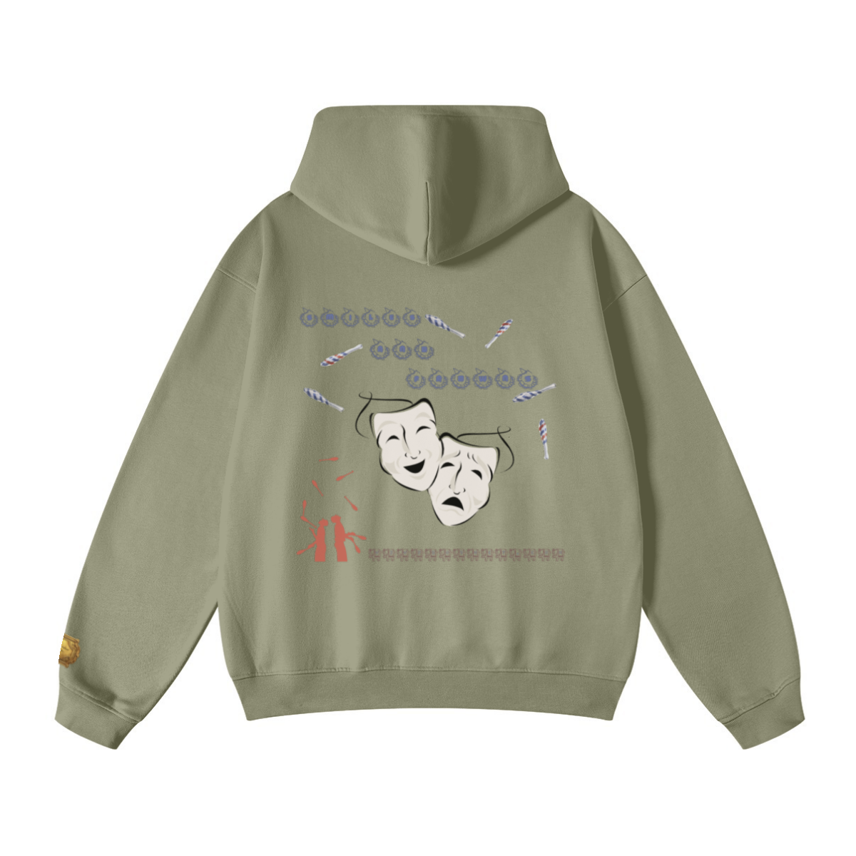 445GSM Unisex Fall/Winter Loopback Sweatshirt Gray Green
