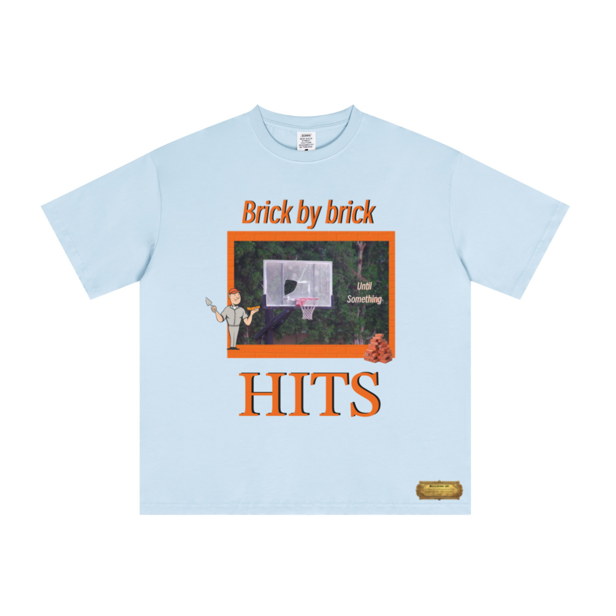 235GSM Unisex Tech Fabric Performance Crew Neck T-shirt for Spring/Summer Light blue