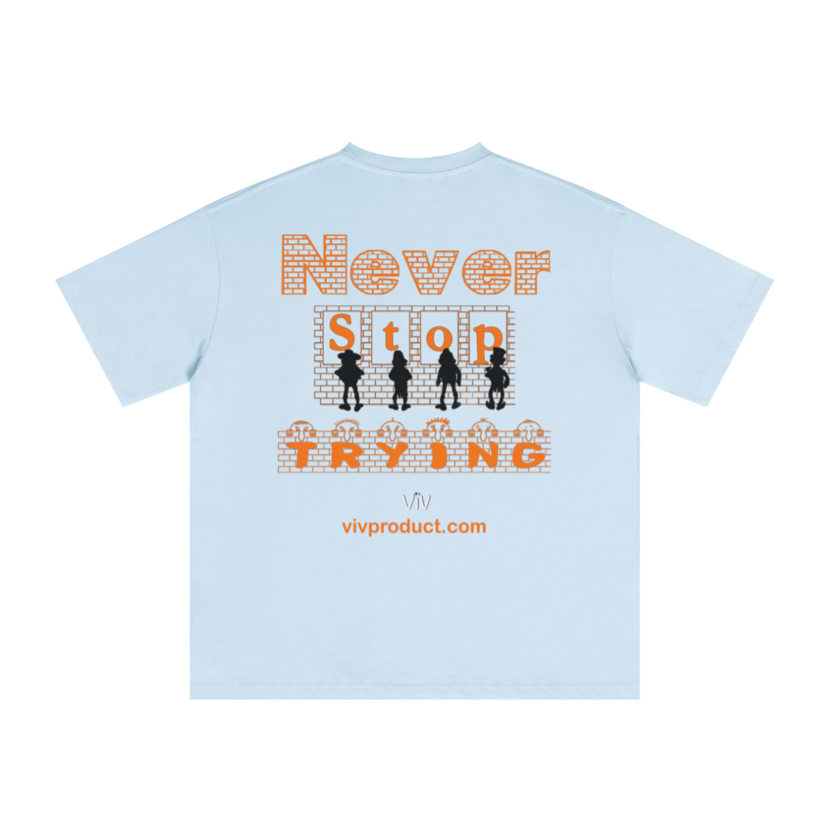 235GSM Unisex Tech Fabric Performance Crew Neck T-shirt for Spring/Summer Light blue