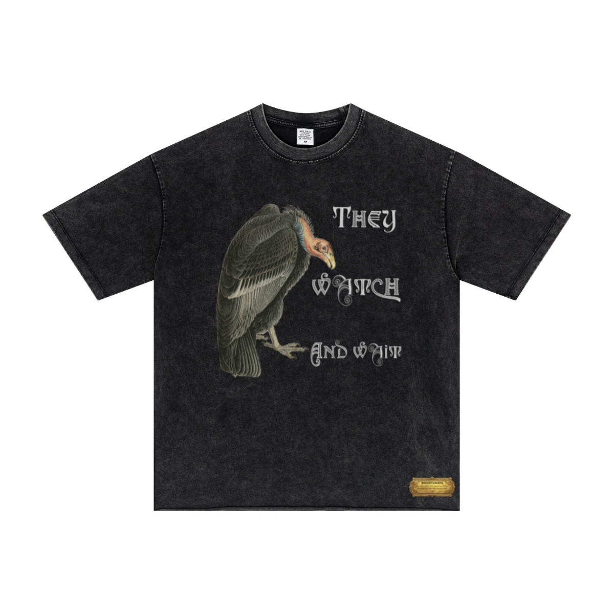 275GSM Men’s Raw-Edge Pigment-Wash Top Snow Wash