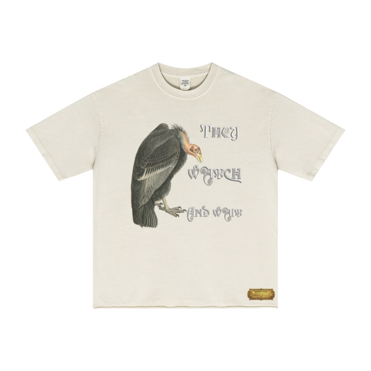 275GSM Men’s Raw-Edge Pigment-Wash Top Apricot
