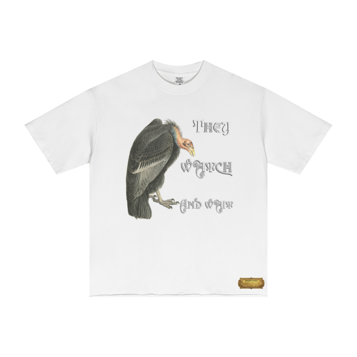 275GSM Men’s Raw-Edge Pigment-Wash Top White