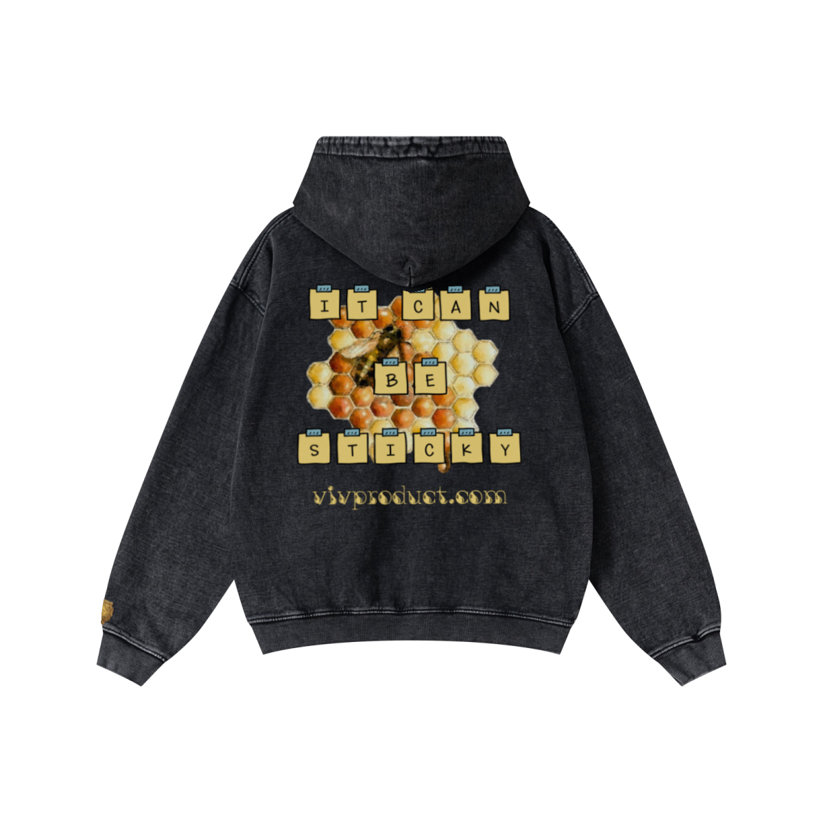480GSM Men’s Heavyweight Pigment-Wash Hooded Sweatshirt Snowflake Grey