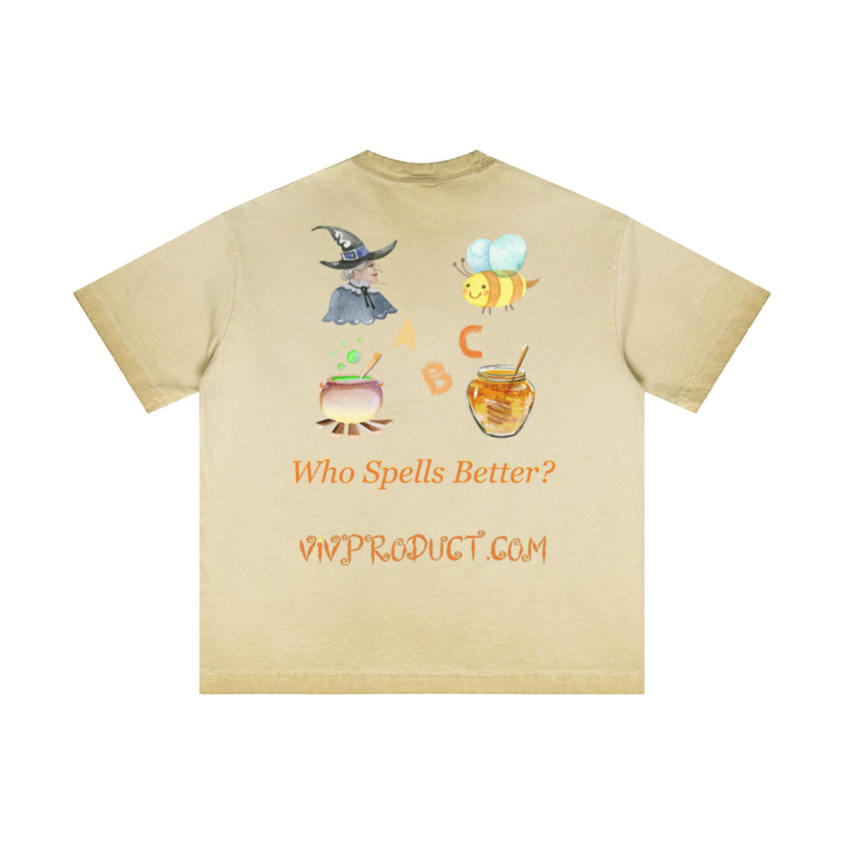 275GSM Unisex Raw-Edge Reverse-Wash Fried-Color Short-Sleeve T-shirt Washed Khaki