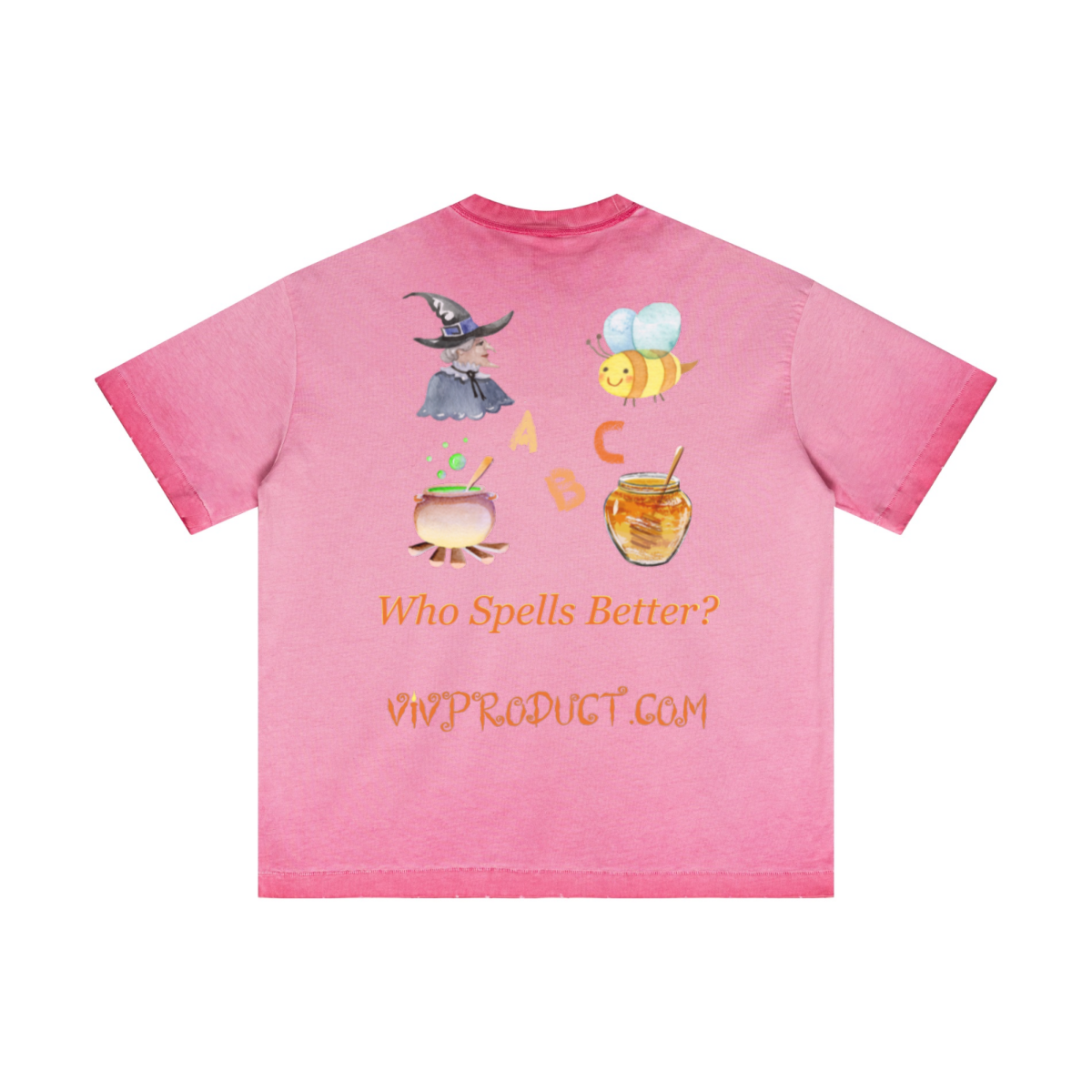 275GSM Unisex Raw-Edge Reverse-Wash Fried-Color Short-Sleeve T-shirt Washed Rose Red