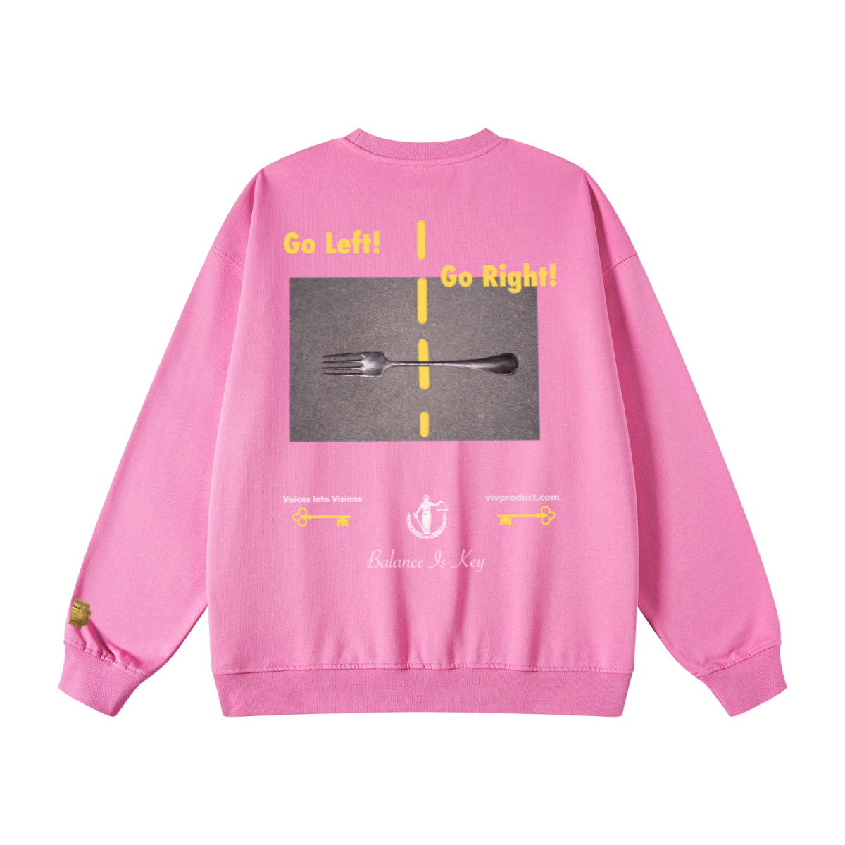 440GSM Unisex French Terry Crew Neck Sweatshirt Pink