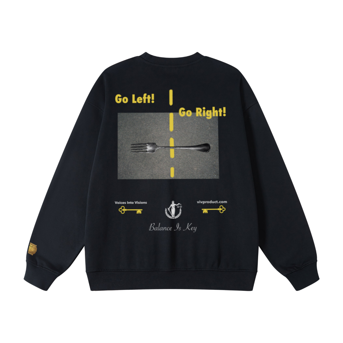 440GSM Unisex French Terry Crew Neck Sweatshirt Black