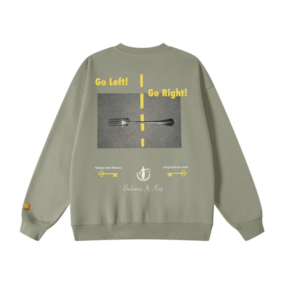 440GSM Unisex French Terry Crew Neck Sweatshirt Greyish Green