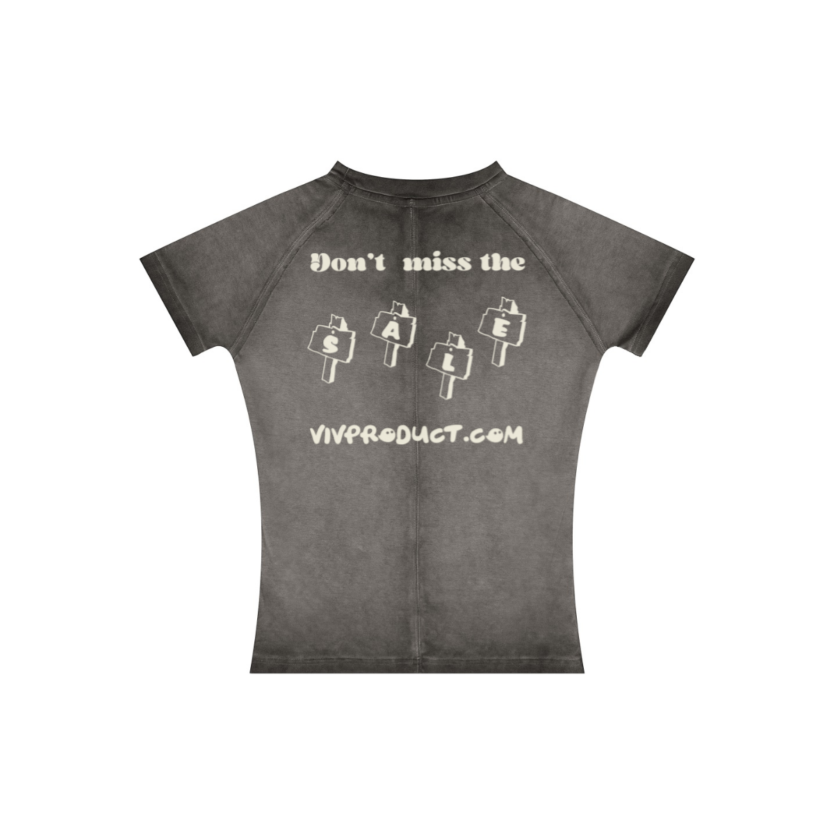 220GSM Women’s Water-Wash Raw-Edge Gradient Effect T-shirt Dark gray