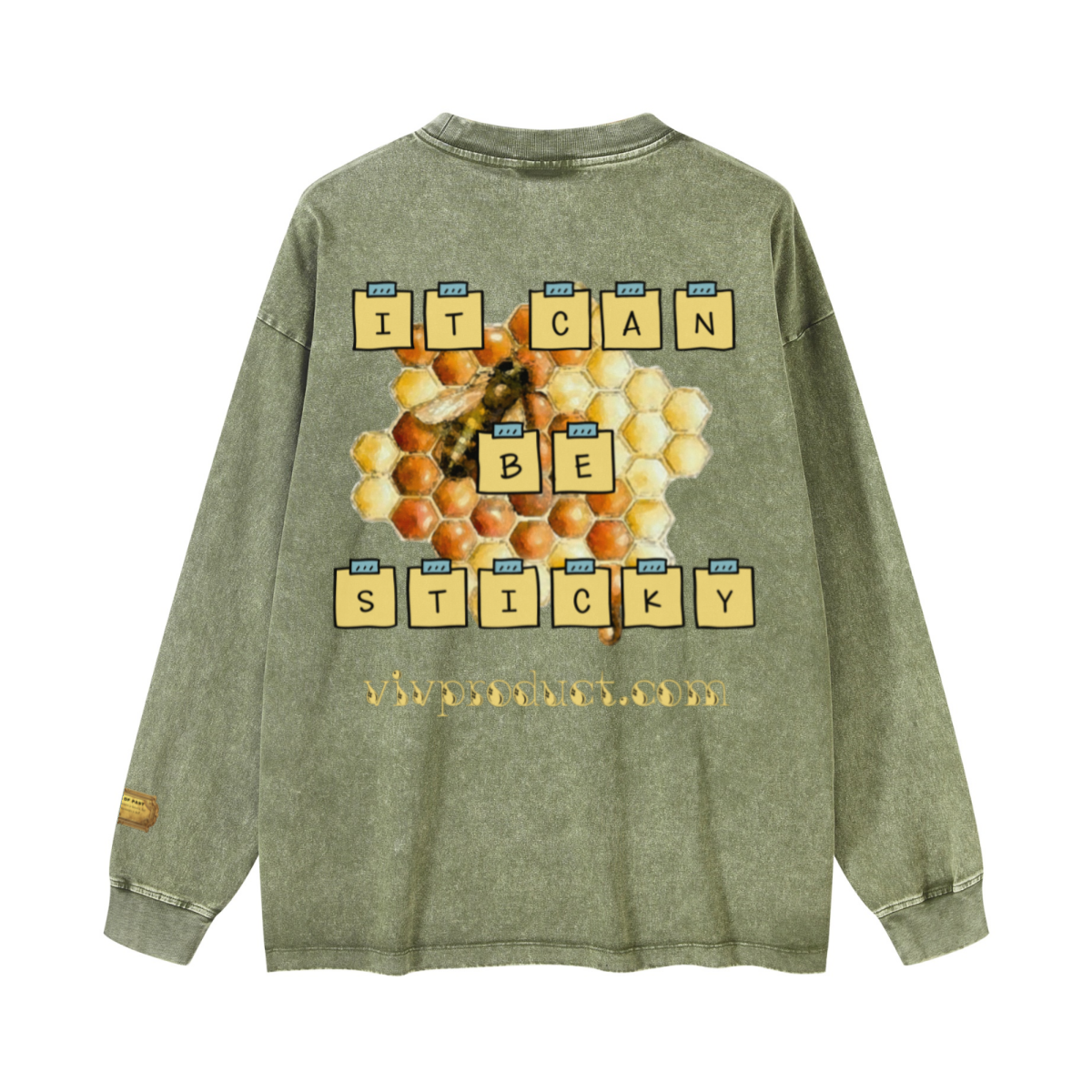 260GSM Women’s Vintage-Wash Heavyweight Loose-Fit Sweatshirt Green