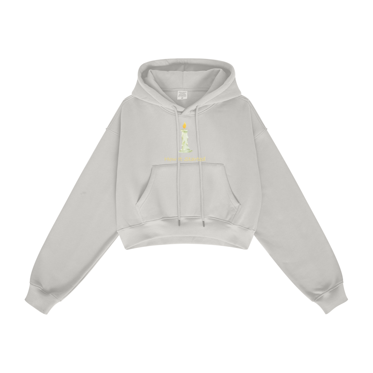 345GSM Women’s Heavyweight Cropped Fleece Hoodie Oatmeal Heather