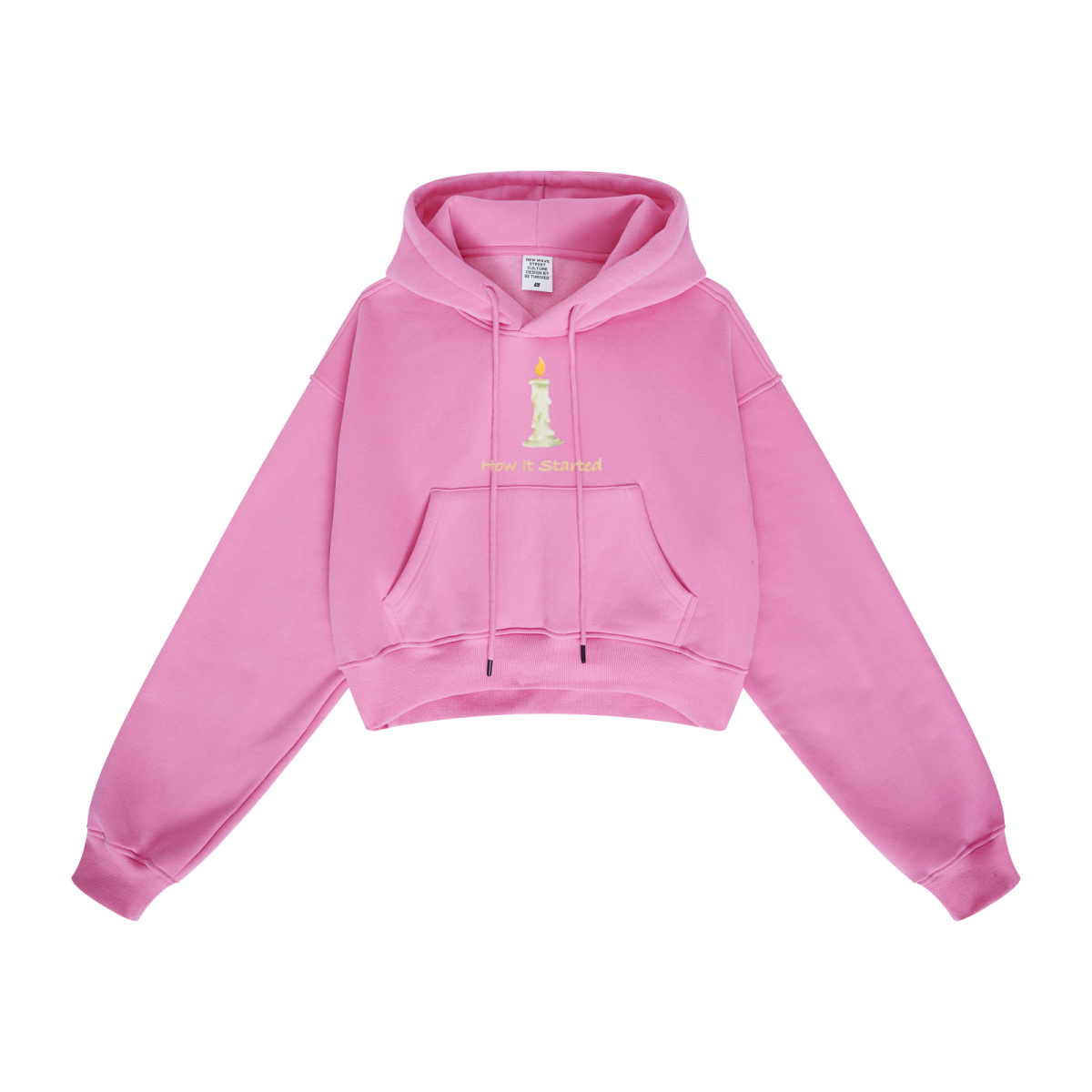 345GSM Women’s Heavyweight Cropped Fleece Hoodie Rose Pink