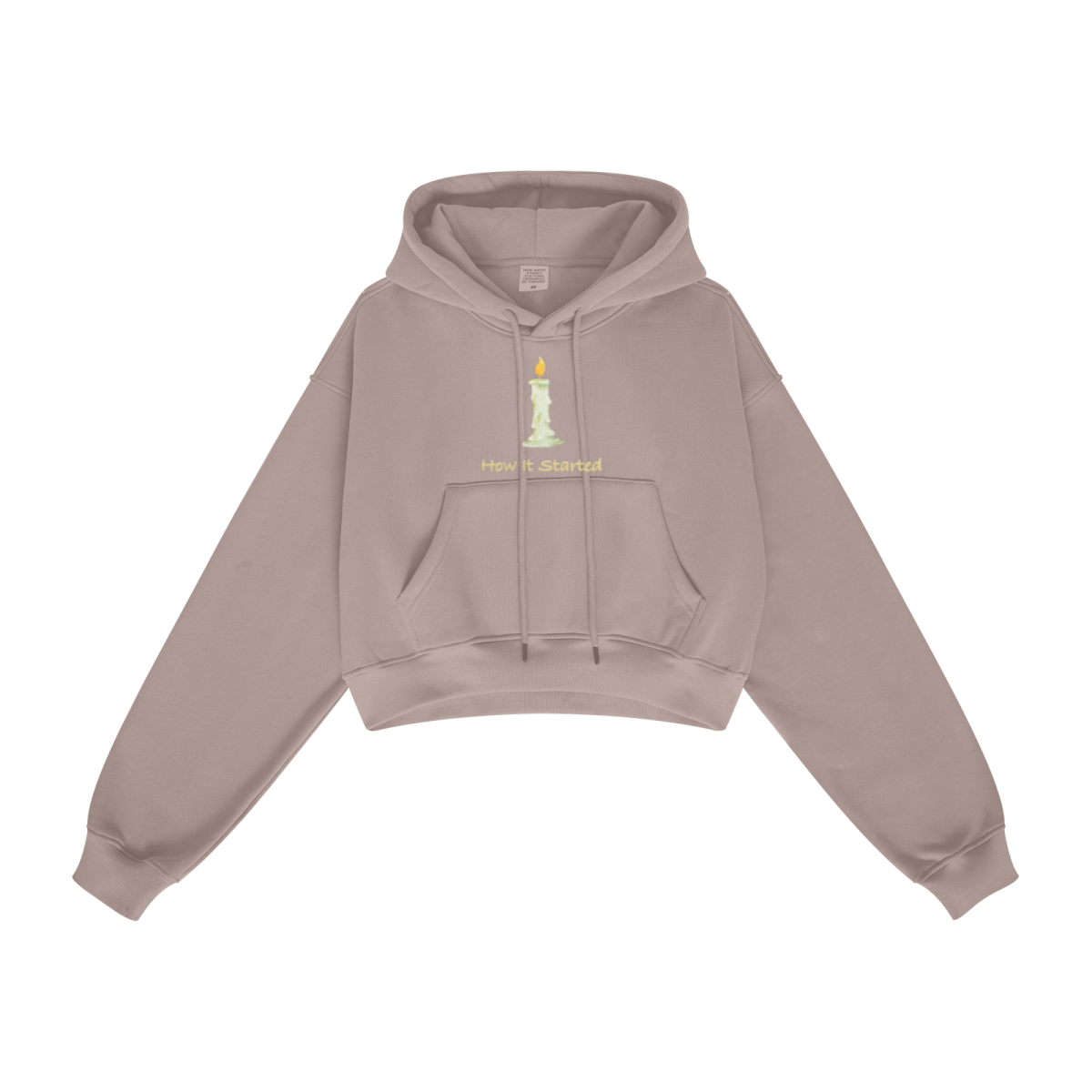 345GSM Women’s Heavyweight Cropped Fleece Hoodie Dusty Pink