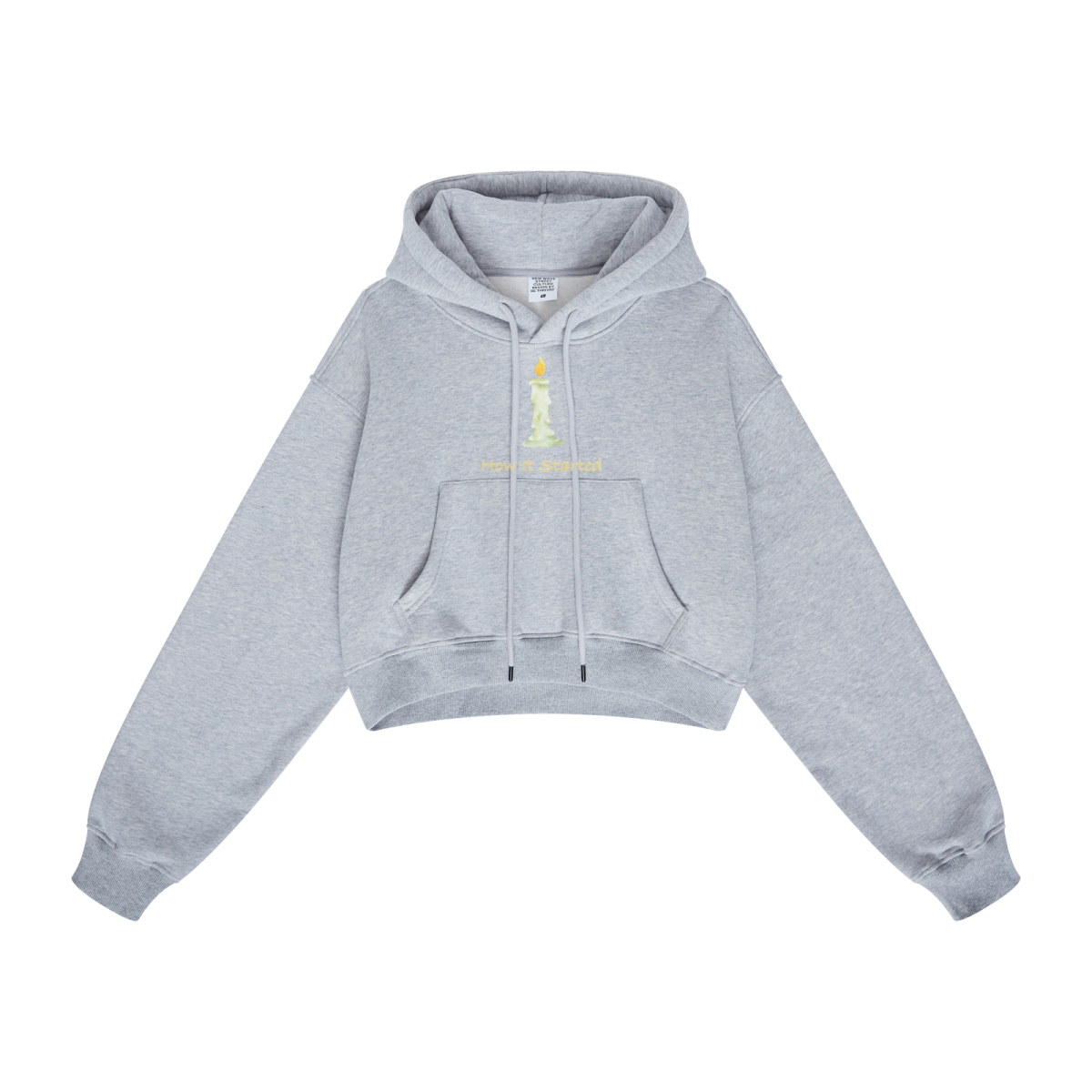345GSM Women’s Heavyweight Cropped Fleece Hoodie Heather Gray
