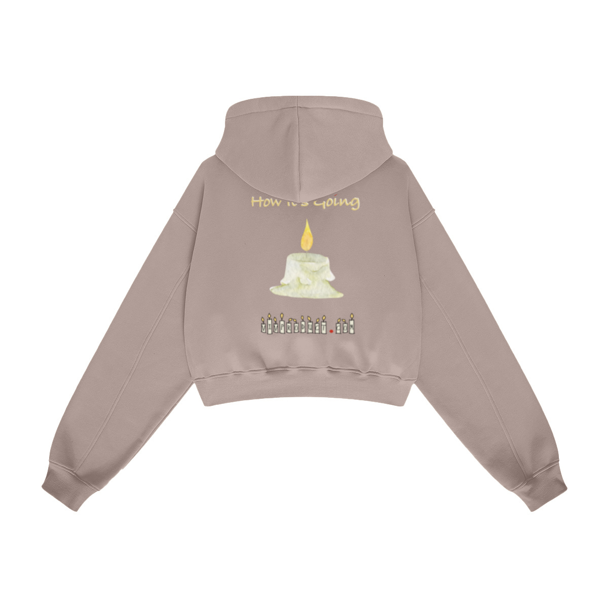 345GSM Women’s Heavyweight Cropped Fleece Hoodie Dusty Pink