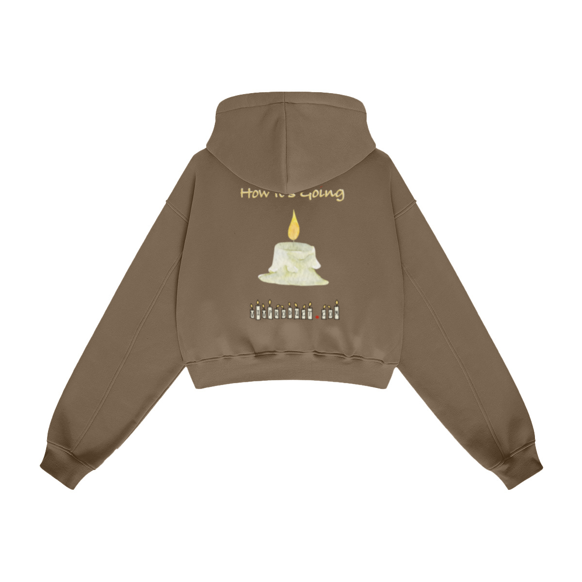 345GSM Women’s Heavyweight Cropped Fleece Hoodie Brown
