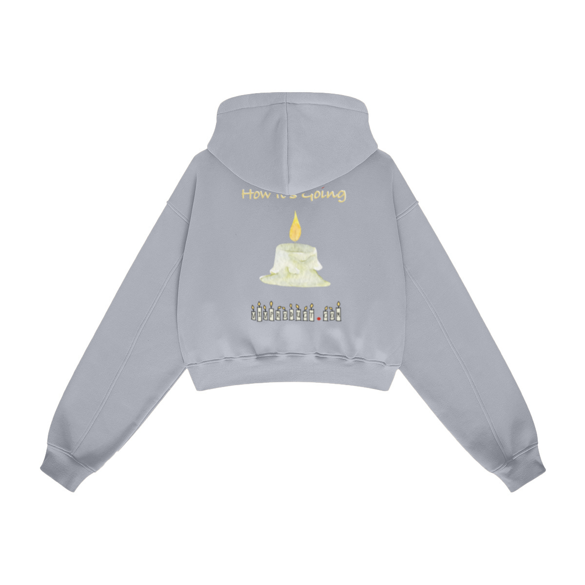 345GSM Women’s Heavyweight Cropped Fleece Hoodie Heather Gray