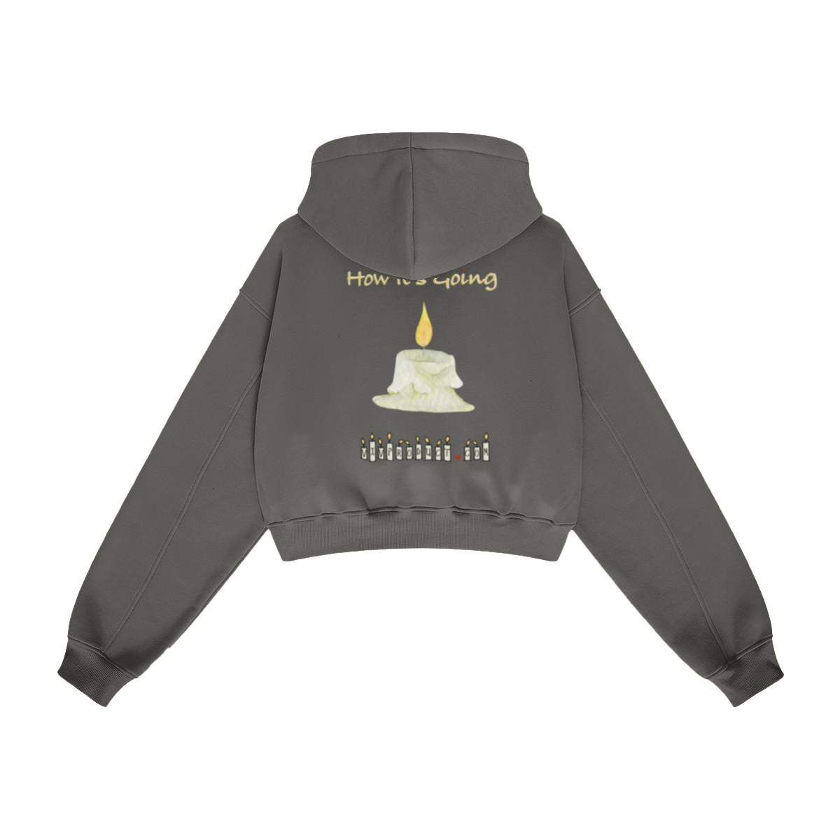 345GSM Women’s Heavyweight Cropped Fleece Hoodie Taupe