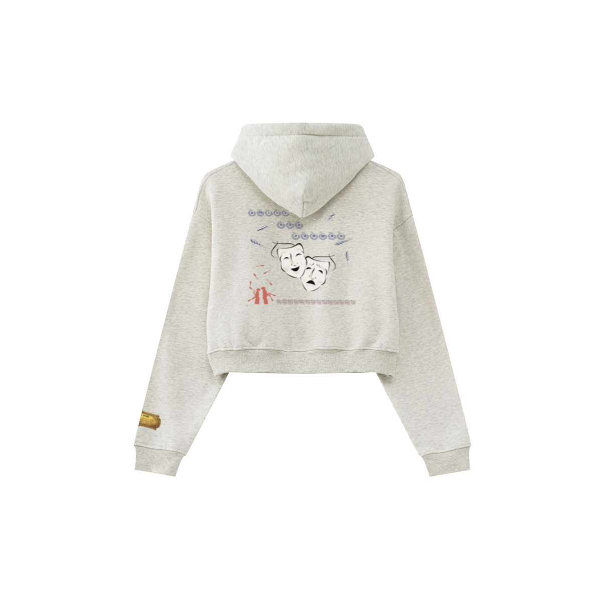 345GSM Women’s Cropped Fleece-Lined Zip-Up Hoodie Oatmeal Heather