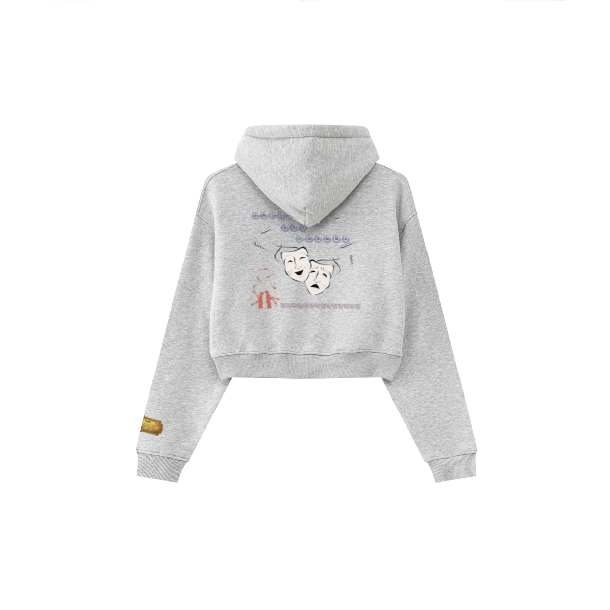 345GSM Women’s Cropped Fleece-Lined Zip-Up Hoodie Heather Gray