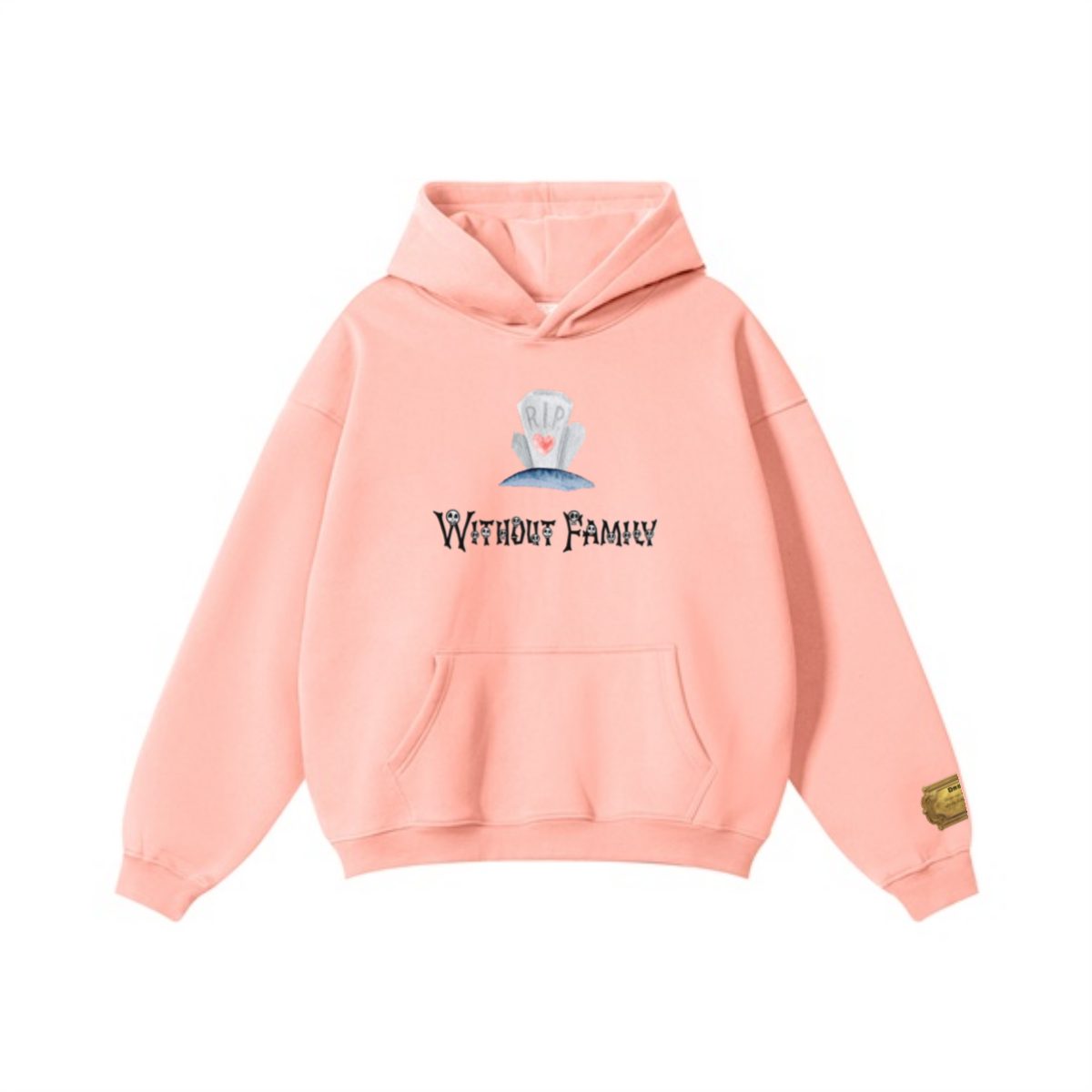345GSM Women's Heavyweight Solid-Color Hoodie Pink