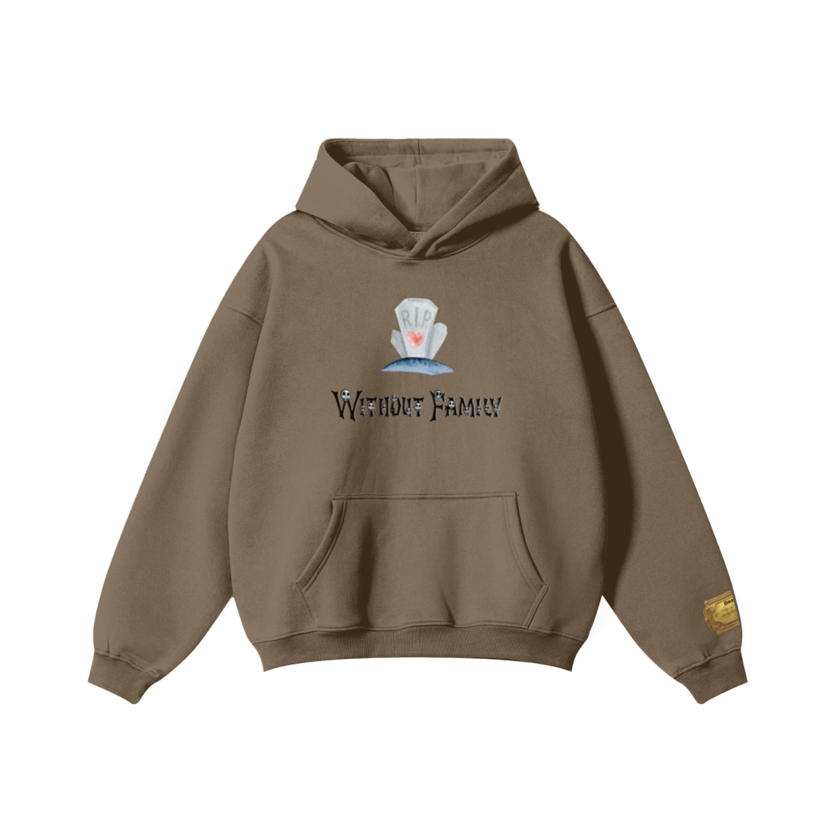 345GSM Women's Heavyweight Solid-Color Hoodie Brown