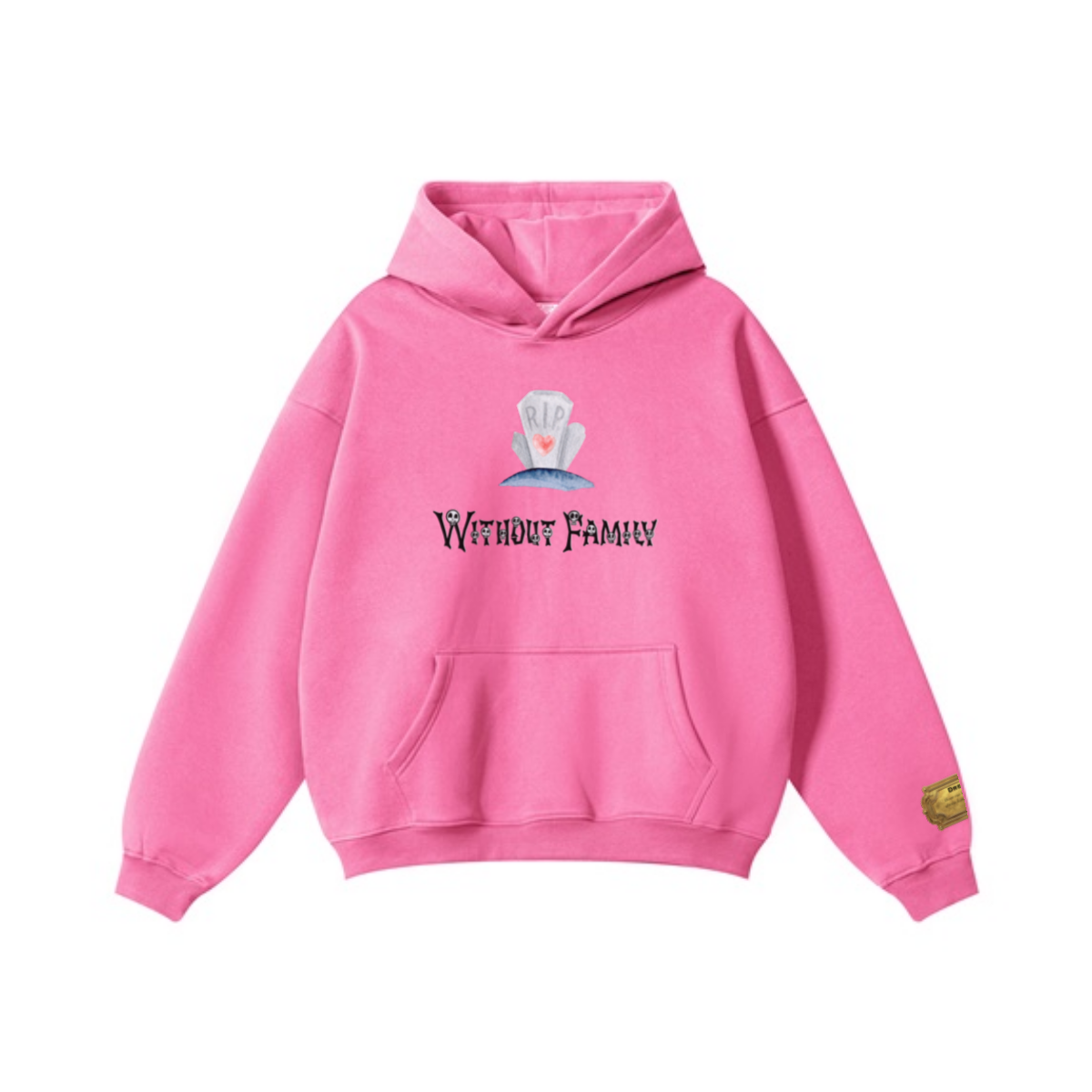 345GSM Women's Heavyweight Solid-Color Hoodie Rose Pink
